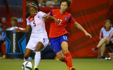 South Korea's Yoo Younga (#12) against Costa Rica.