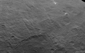 NASA's Dawn spacecraft took this image, which includes an interesting mountain in the upper right, on June 6, 2015. 