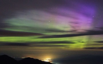Northern lights seen over Mount Washington Observatory due to a solar flare that began last June 22.
