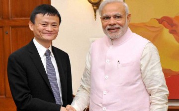 Alibaba's founder and chairman Jack Ma with Indian Prime Minister Narendra Modi.