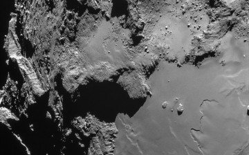This single frame Rosetta navigation camera image was taken from a distance of 15.3 km from the surface of Comet 67P/Churyumov-Gerasimenko, at 16:12 GMT on 14 February 2015.