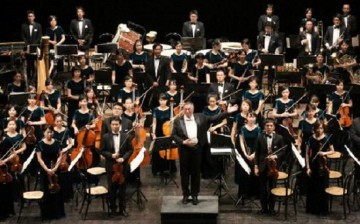 The Evergreen Symphony Orchestra in Teatro Comunale Alighieri during the 2012 Ravenna Festival in Italy.