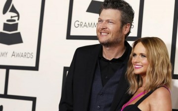 Country artists Blake Shelton and Miranda Lambert arrive at the 57th annual Grammy Awards in Los Angeles, California February 8, 2015.