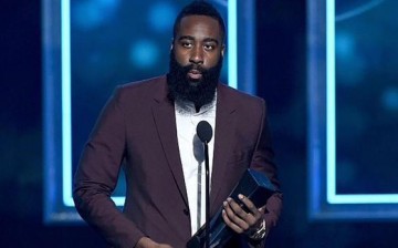 James Harden wins NBPA MVP, July 19 in Las Vegas.