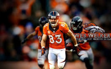 Dec 8, 2013; Denver, CO, USA; Denver Broncos wide receiver Wes Welker (83) celebrates after scoring a touchdown during the first half against the Tennessee Titans at Sports Authority Field at Mile High. 