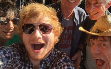 Ed Sheeran posted a groufie photo with the members of The Rolling Stones. 
