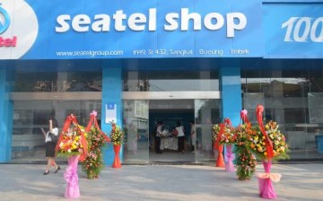 A photo of Seatel's office building in Cambodia during its inauguration.
