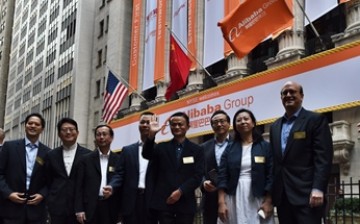 Jack Ma, Alibaba's CEO and founder, meets the media during his firm's IPO kickoff at the New York Stock Exchange last year.