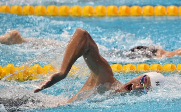 Sun Yang races toward the finish line of the 400m freestyle event at Aquatics World Championships in Kazan, Russia, on July 5, 2015.