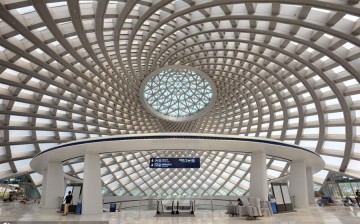The photo taken on Aug. 9, 2015 shows the inside of the Yujiapu Station in north China's Tianjin Municipality.