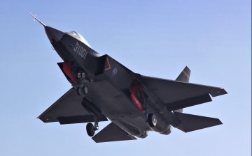 The J-31, China's indigenous stealth fighter, flies during a trial run. Researchers hope that advances in metamaterials may improve stealth capabilities of military aircraft.