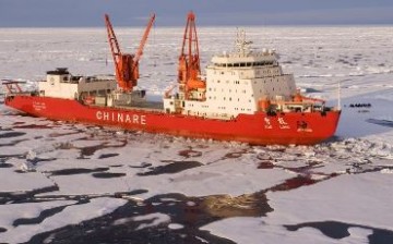 China's Xue Long on research expedition in the Antarctic. The country plans to partner with India and Russia for a joint exploration of oil and gas reserves in the Arctic.