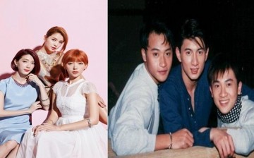 From left: Emily Song, Tia and Puff of Dream Girls, and Julian Chen, Nicky Wu and Alec Su of Xiao Hu Dui/Little Tigers.