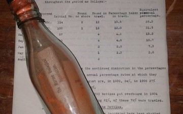 One of Bidder’s bottles used to elucidate ocean currents. 