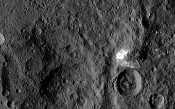 NASA's Dawn spacecraft spotted this tall, conical mountain on Ceres from a distance of 915 miles (1,470 kilometers).