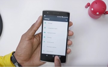 A user checks out the OnePlus smartphone.