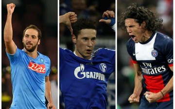 Arsenal rumors (from L to R): Gonzalo Higuain, Julian Draxler, and Edinson Cavani.