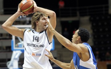 Germany's Dirk Nowitzki (L)