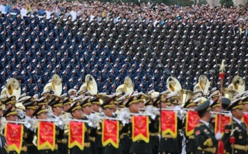 The PLA Combined Band helped stir the crowd's emotions with their patriotic performances.