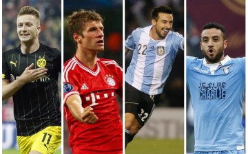 Manchester United Rumors Central (from L to R): Marco Reus, Thomas Müller, Ezequiel Lavezzi, and Felipe Anderson.