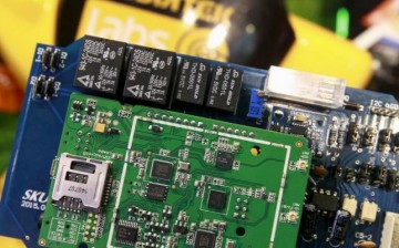 Microchips are seen on a development board at the MediaTek booth during the 2015 Computex exhibition in Taipei, Taiwan, June 3, 2015.