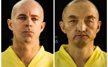 A composite photo showing the Norwegian hostage Ole Johan Grimsgaard-Ofstad from Oslo (left) and the Chinese hostage Fan Jinghui (right) held by the Islamic State (ISIS).
