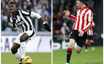 FC Barcelona Rumors Central: Paul Pogba (L) and Aymeric Laporte.
