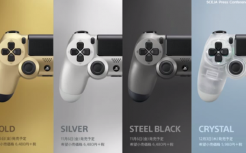 PS4 new controllers come in silver, gold, transparent crystal, and steel black.