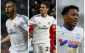 Arsenal Rumors Central (from L to R): Karim Benzema, Isco, and Michy Batshuayi.