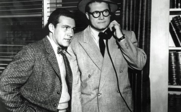 Jack Larson, left, is seen here with George Reeves in the 1950s TV show 