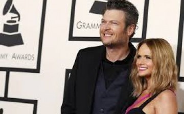 Blake Shelton and Miranda Lambert arrive at the 57th annual Grammy Awards in Los Angeles, California February 8, 2015. 