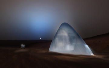 The first-place award of $25,000 went to Team Space Exploration Architecture and Clouds Architecture Office of New York, New York, for their design, Mars Ice House.