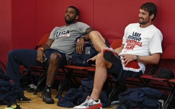 Cleveland Cavaliers' Kyrie Irving and Kevin Love.