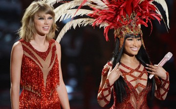 Taylor Swift and Nicki Minaj are all smiles when they teamed up to perform onstage during the 2015 MTV Video Music Awards.