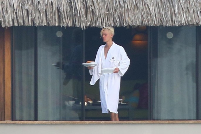 Justin Bieber after his naked swim.