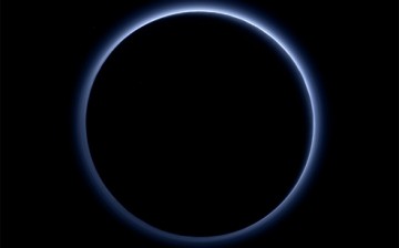 Pluto’s haze layer shows its blue color in this picture taken by the New Horizons Ralph/Multispectral Visible Imaging Camera (MVIC).