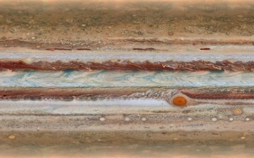 This new image from the largest planet in the Solar System, Jupiter, was made during the Outer Planet Atmospheres Legacy (OPAL) programme. 
