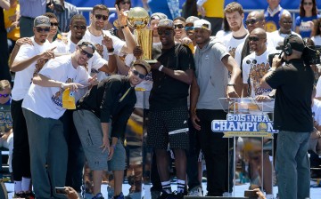 2015 NBA champions Golden State Warriors during their victory parade and rally.