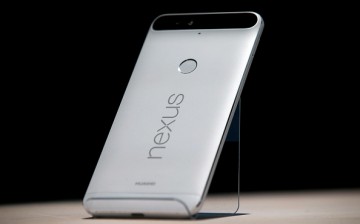 The new Nexus 6P phone is displayed during a Google media event on September 29, 2015 in San Francisco, California.