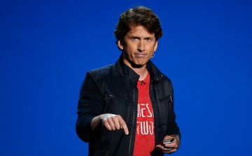 Game Director and Executive Producer at Bethesda Game Studios, Todd Howard speaks about 'Fallout 4' during the Bethesda E3 2015 press conference at the Dolby Theatre on June 14, 2015 in Los Angeles, California. 