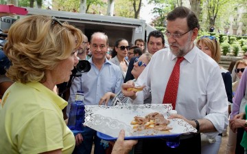 Mariano Rajoy supports his candidates for Madrid during an electoral campaign event