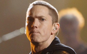 Eminem performing in a concert