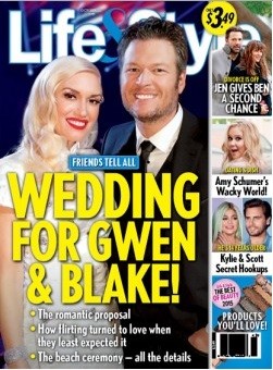Life & Style Magazine Cover Featuring Apparent Gwen & Blake Wedding