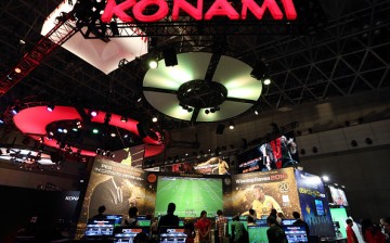 The Konami Corp. booth stands at the Tokyo Game Show 2015 at Makuhari Messe in Chiba, Japan, on Thursday, Sept. 17, 2015.