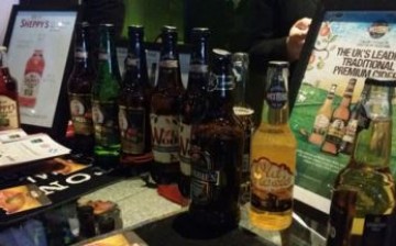 Samples of British beer are displayed during the British Menu Week held in Beijing to promote British food among the Chinese.