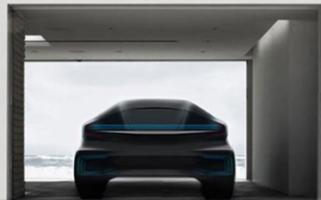 A concept car from the new startup electric car company, Faraday Future.