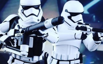 First Order troopers attack Jakku in J.J. Abrams' “Star Wars: Episode VII – The Force Awakens.”