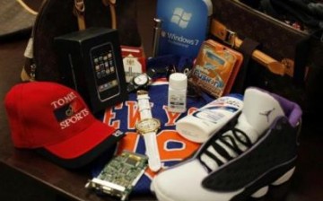 Counterfeit goods seized by the U.S. government are displayed at the National Intellectual Property Rights Coordination Center in northern Virginia.