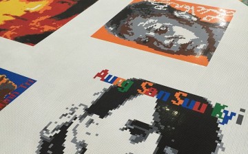 Ai Weiwei's works include pixelized depictions of political figures made of Legos.
