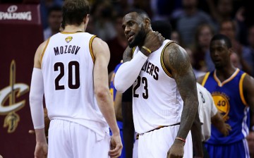 Timofey Mozgov and LeBron James